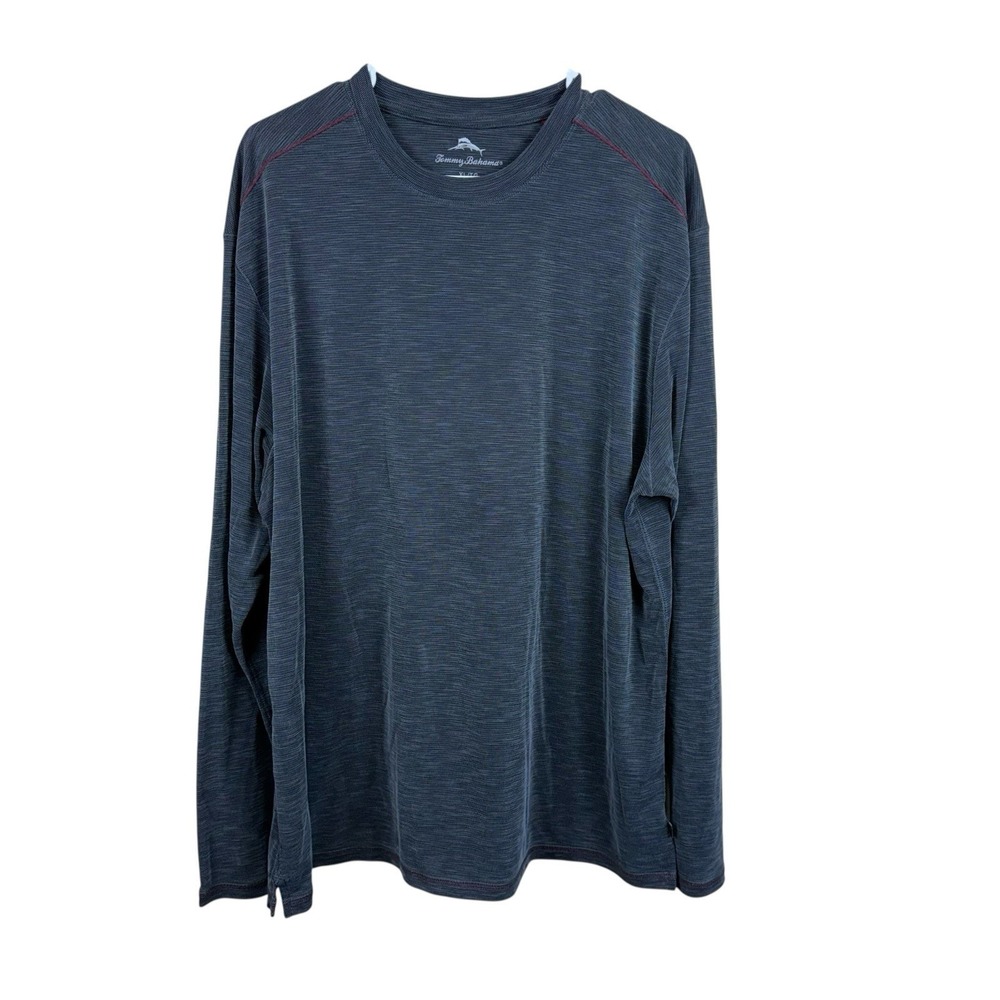 Tommy Bahama Mens Sz XL Gray Paradise Around Long Sleeve Heathered‎ Shirt